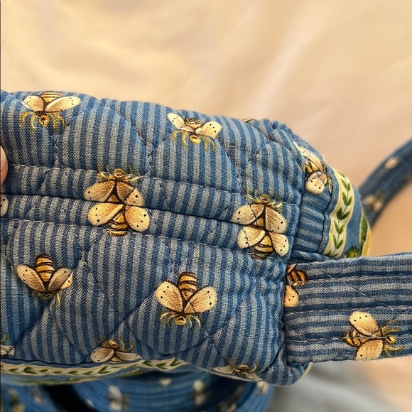 Vintage retired print Vera Bradley Bees Floral Blue Tote Bag - Picture 8 of 8